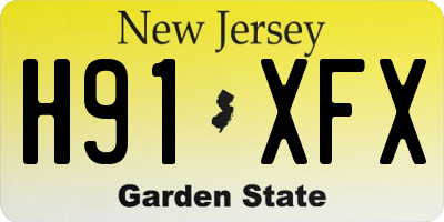 NJ license plate H91XFX