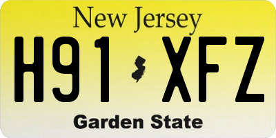 NJ license plate H91XFZ