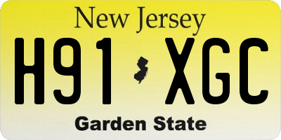 NJ license plate H91XGC