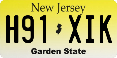 NJ license plate H91XIK