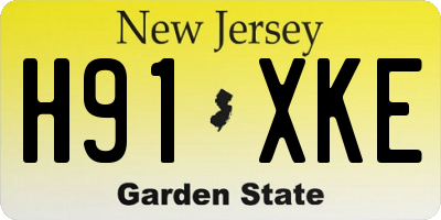 NJ license plate H91XKE