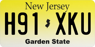 NJ license plate H91XKU