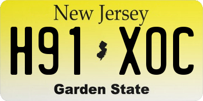 NJ license plate H91XOC