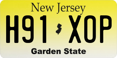 NJ license plate H91XOP