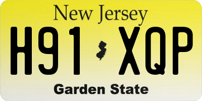 NJ license plate H91XQP