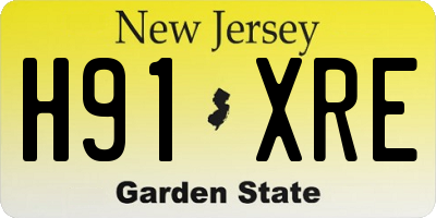 NJ license plate H91XRE