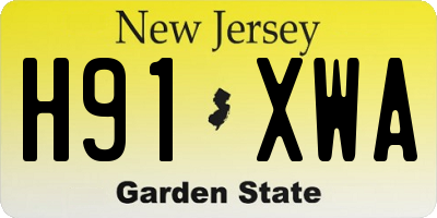 NJ license plate H91XWA