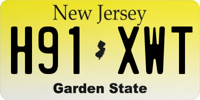 NJ license plate H91XWT