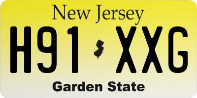 NJ license plate H91XXG