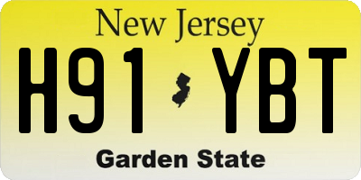 NJ license plate H91YBT