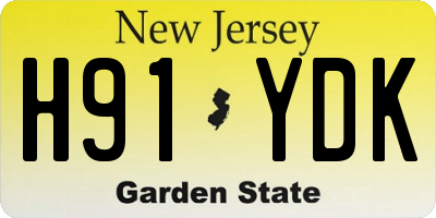 NJ license plate H91YDK