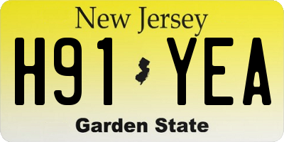 NJ license plate H91YEA