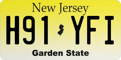 NJ license plate H91YFI