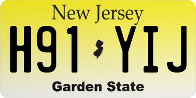 NJ license plate H91YIJ