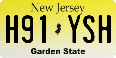 NJ license plate H91YSH