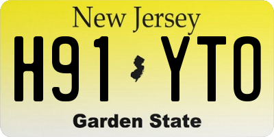 NJ license plate H91YTO