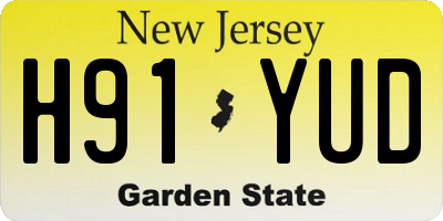 NJ license plate H91YUD