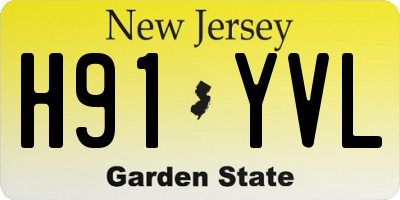 NJ license plate H91YVL