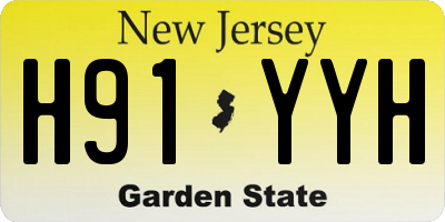 NJ license plate H91YYH