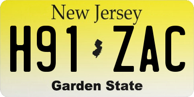 NJ license plate H91ZAC