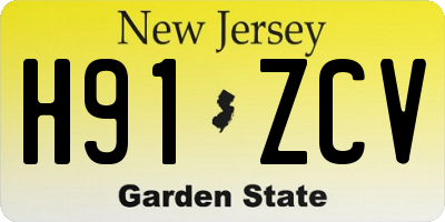NJ license plate H91ZCV