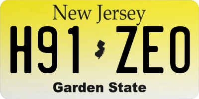 NJ license plate H91ZEO