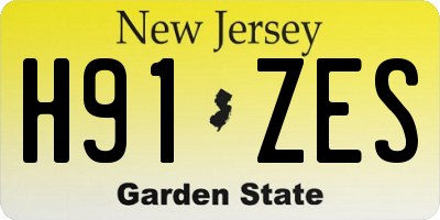 NJ license plate H91ZES
