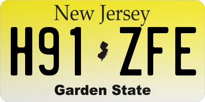 NJ license plate H91ZFE