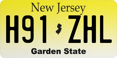NJ license plate H91ZHL