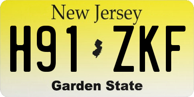NJ license plate H91ZKF