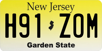 NJ license plate H91ZOM