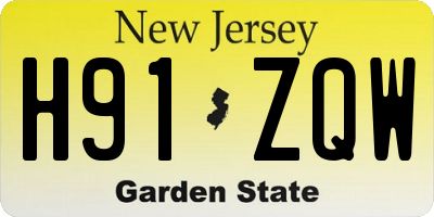 NJ license plate H91ZQW