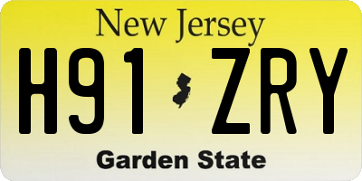 NJ license plate H91ZRY