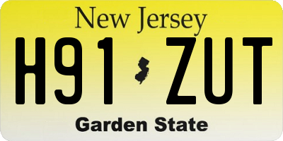 NJ license plate H91ZUT