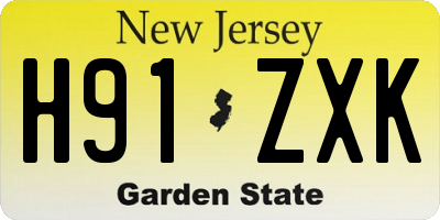 NJ license plate H91ZXK