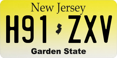 NJ license plate H91ZXV