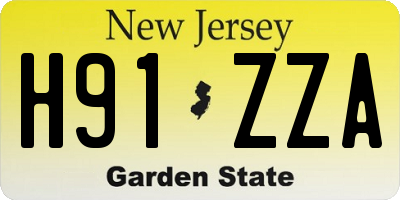 NJ license plate H91ZZA