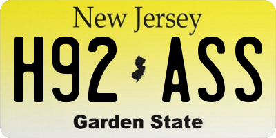 NJ license plate H92ASS