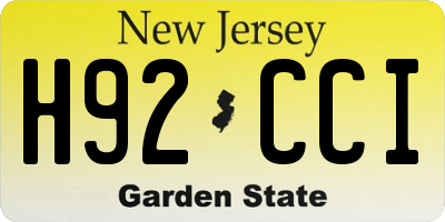 NJ license plate H92CCI