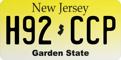 NJ license plate H92CCP