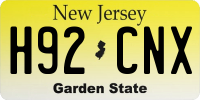 NJ license plate H92CNX