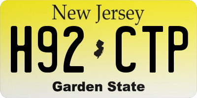 NJ license plate H92CTP