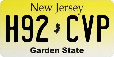 NJ license plate H92CVP