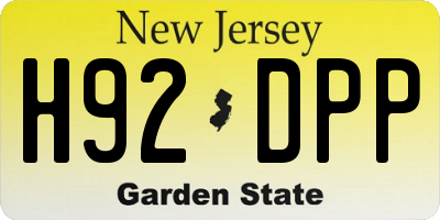 NJ license plate H92DPP