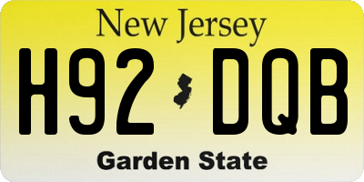 NJ license plate H92DQB