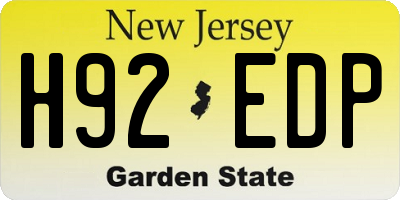 NJ license plate H92EDP