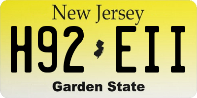 NJ license plate H92EII