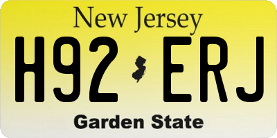 NJ license plate H92ERJ