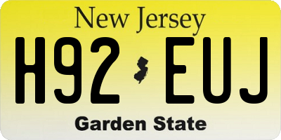 NJ license plate H92EUJ