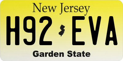 NJ license plate H92EVA